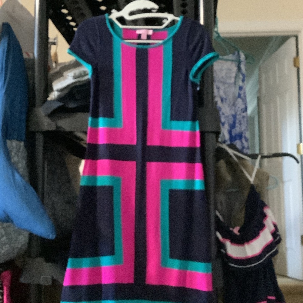 Lilly Pulitzer Pink‎ and Teal Striped dress